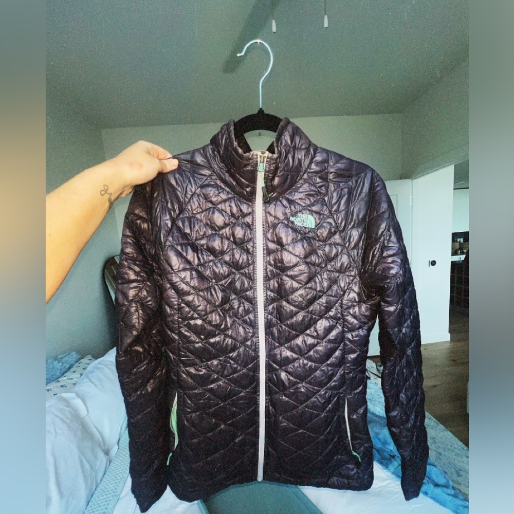 North Face purple/grey and turquoise light weight jacket